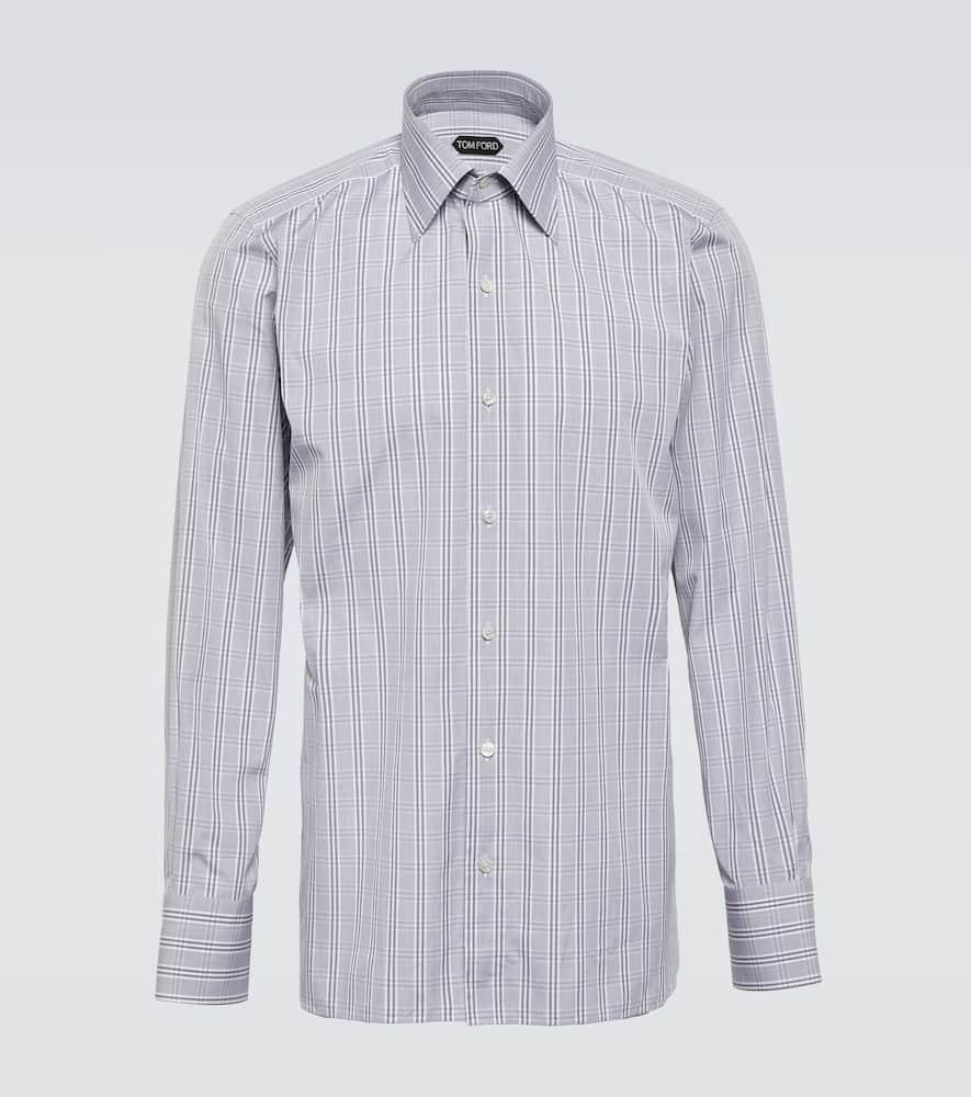 Checked cotton poplin shirt