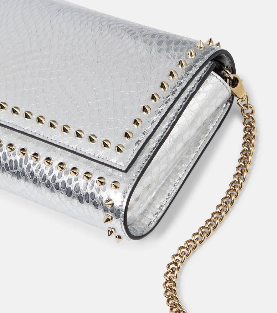 Paloma snake-effect leather clutch