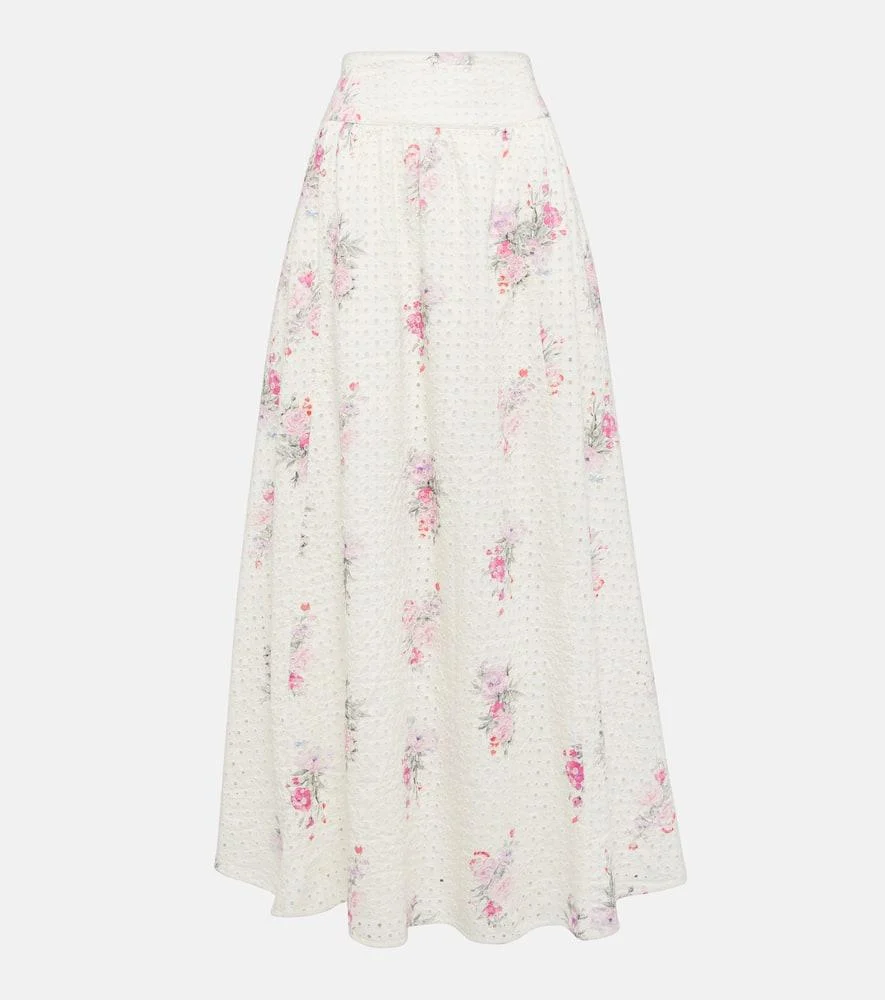 Aventi floral cotton maxi skirt