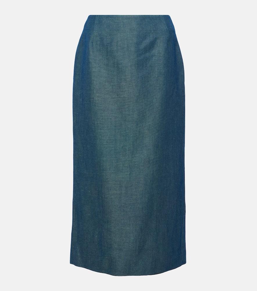 Manuela wool and linen maxi skirt