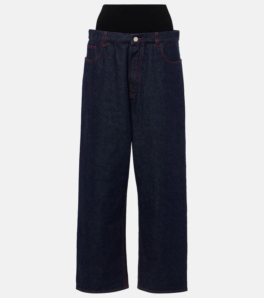 Low-rise wide-leg jeans