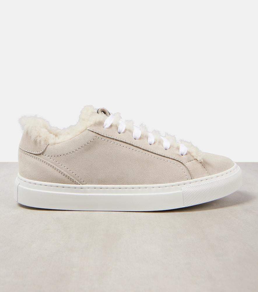 Shearling-lined suede sneakers