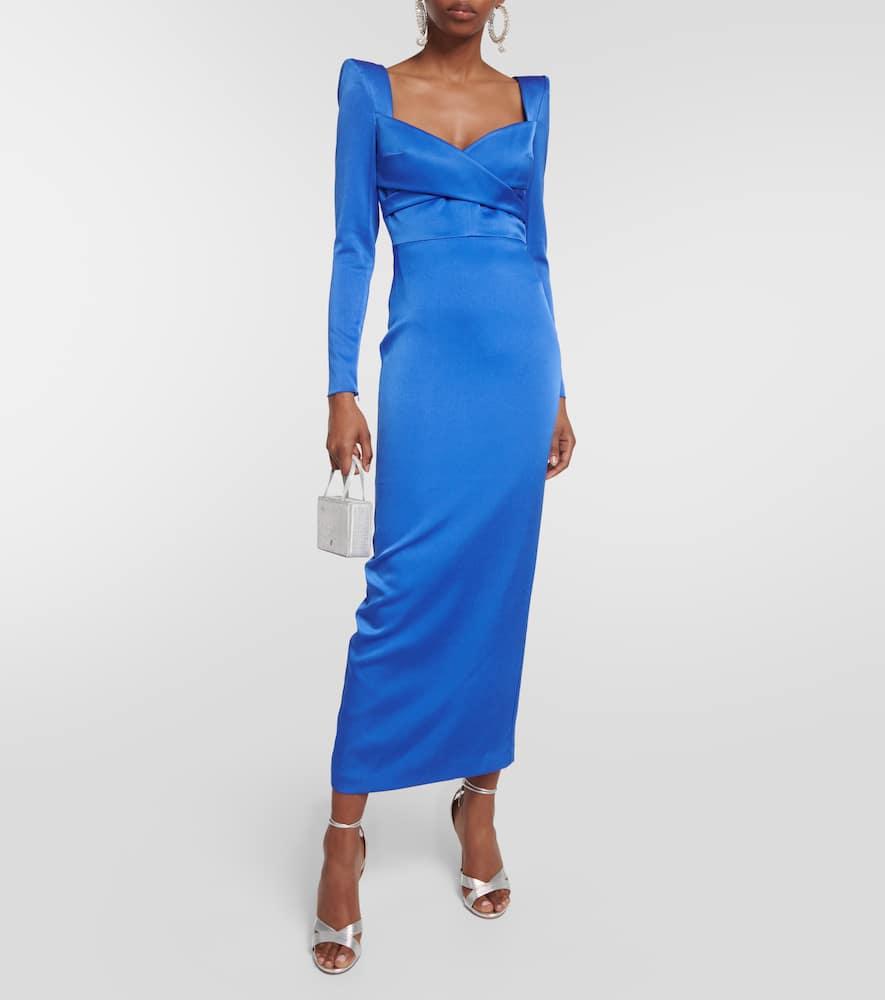 Sweetheart satin midi dress