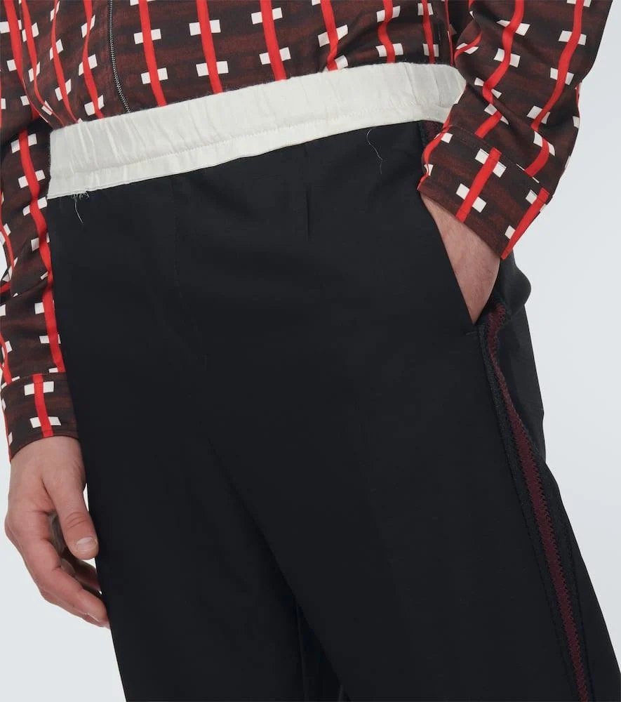 Silk-trimmed wool pants