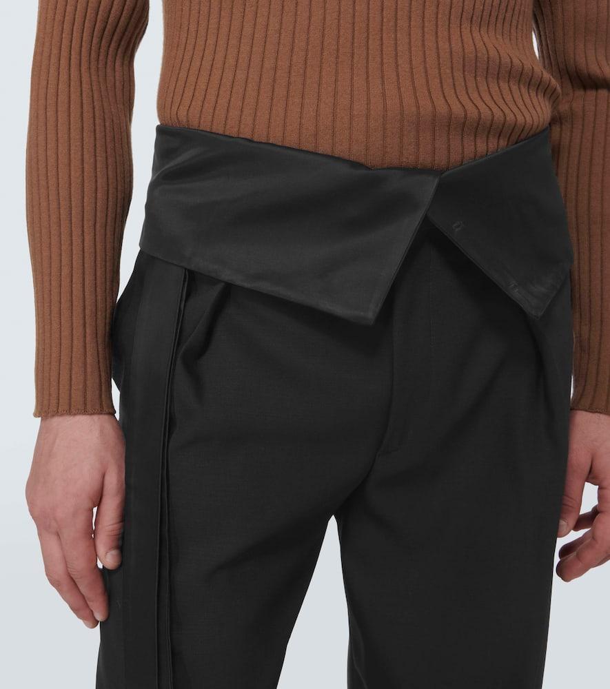 High-rise wool straight pants