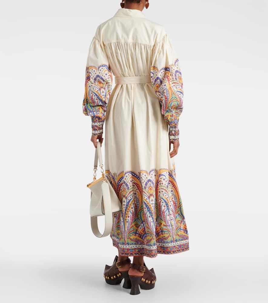 Paisley cotton poplin shirt dress