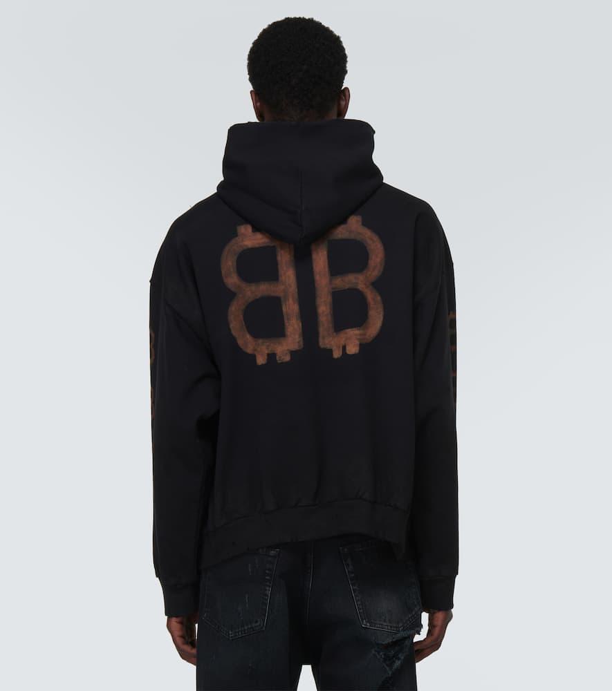 Crypto Logo-Print Bleached Cotton-Jersey Hoodie