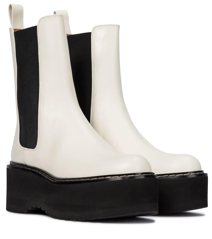 Leather platform Chelsea boots