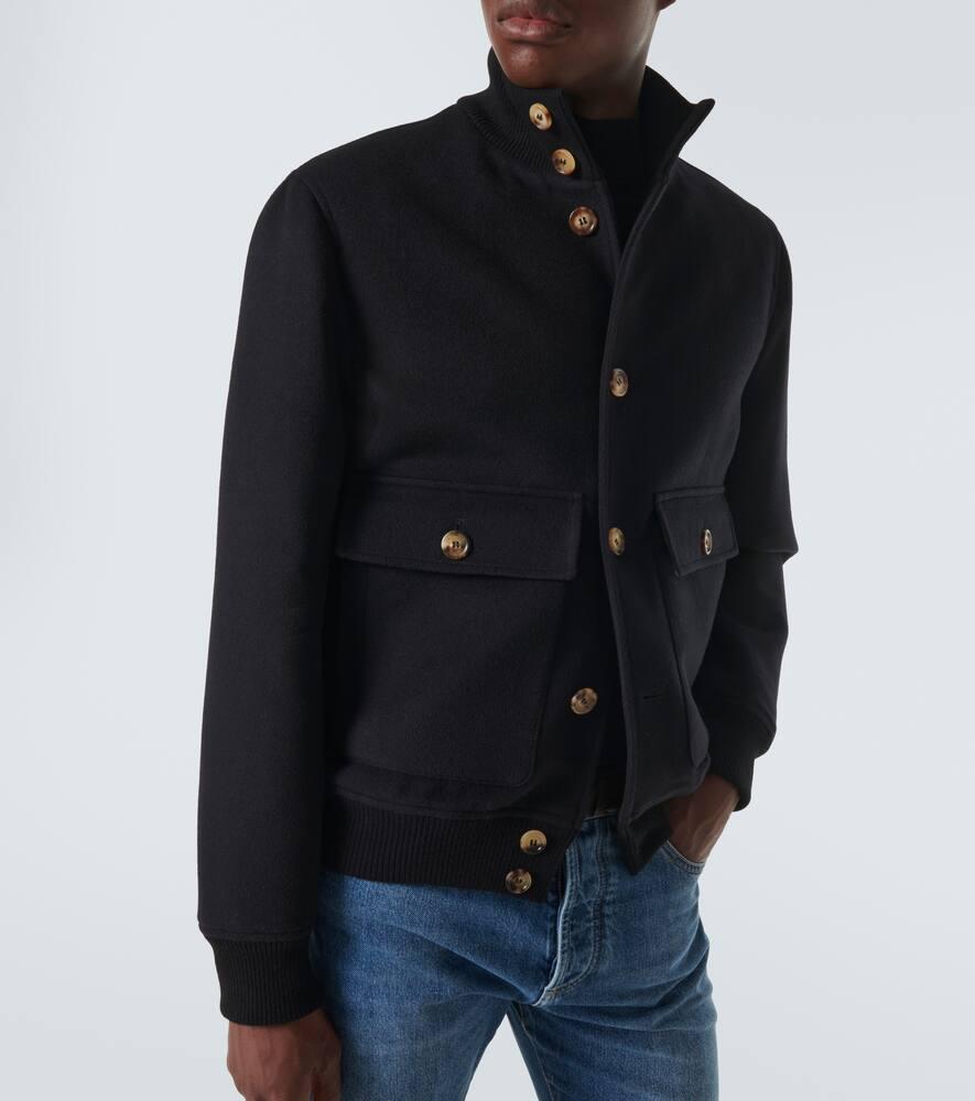 Wool beaver bomber jacket