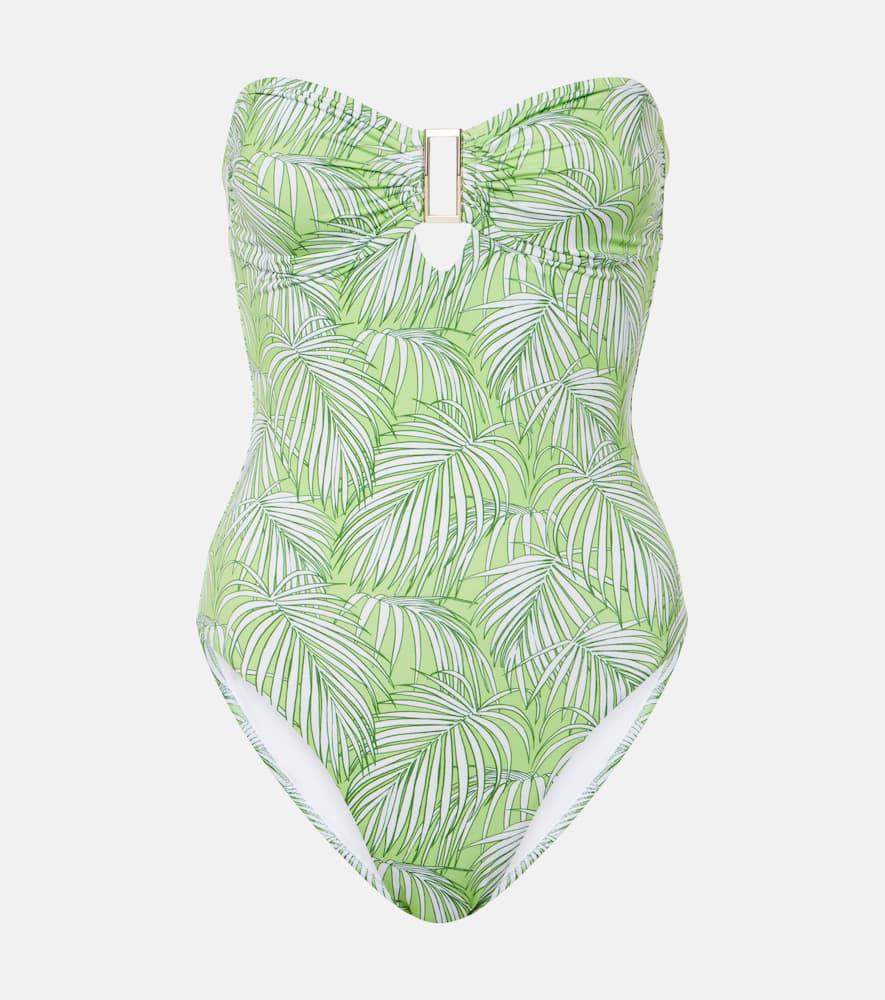 Como printed strapless swimsuit