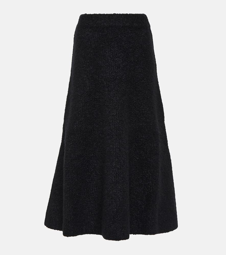 Pablo wool and silk bouclé midi skirt