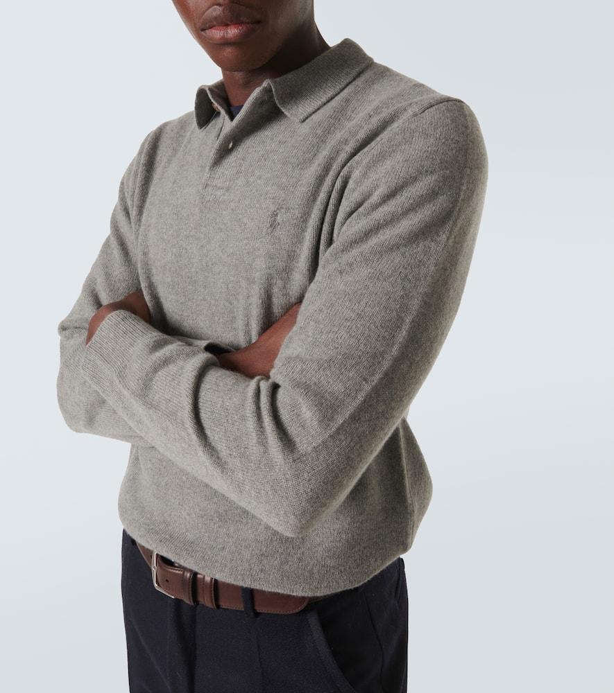 Wool and cashmere polo sweater