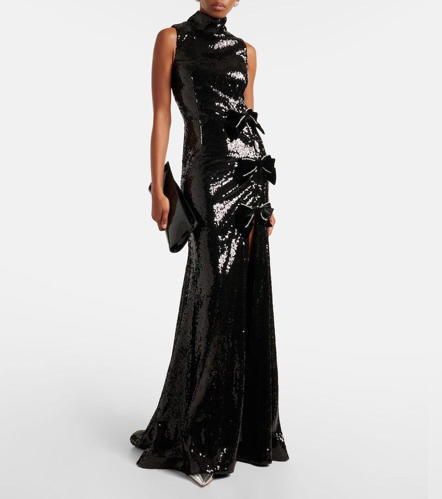 x Nicky Hilton Lena bow-detail sequined gown