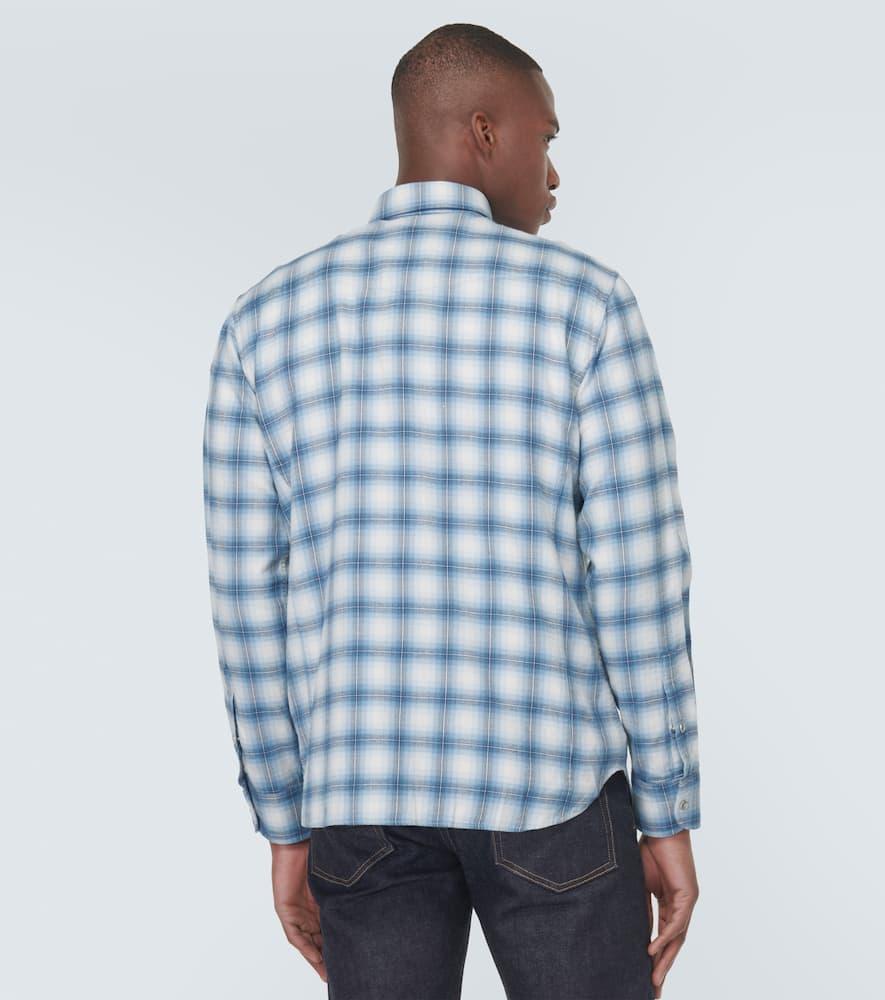 Checked cotton-blend Western shirt