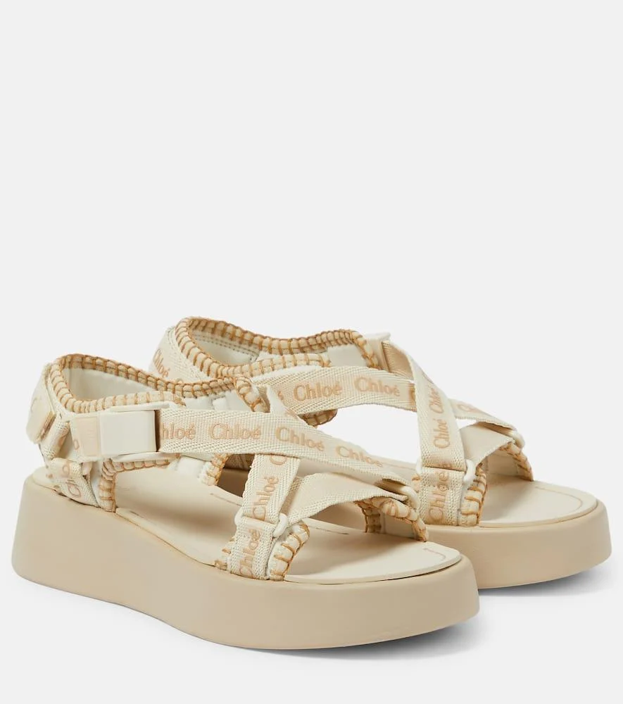 Mila logo platform sandals