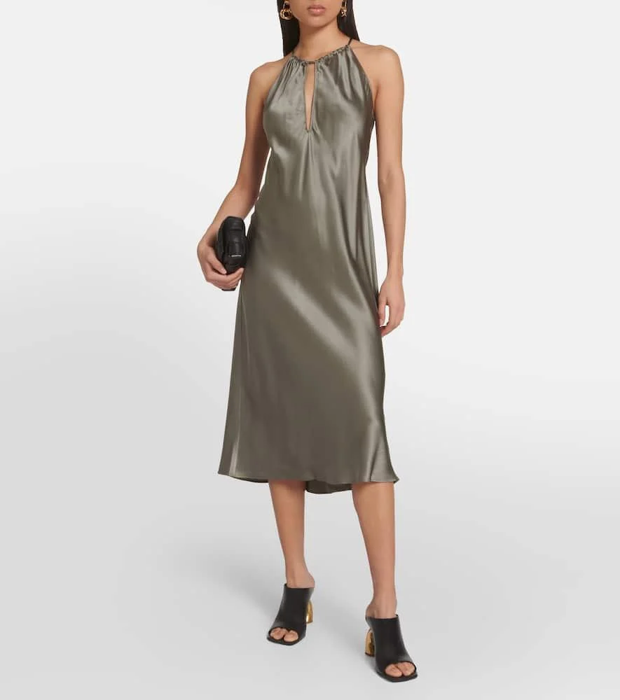 Eglantine halterneck silk midi dress