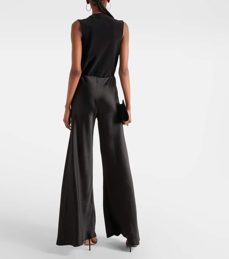 High-rise satin wide-leg pants