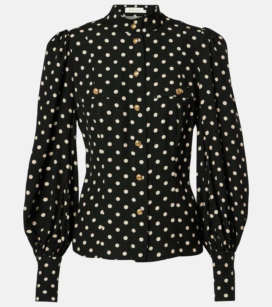 Utility polka-dot blouse