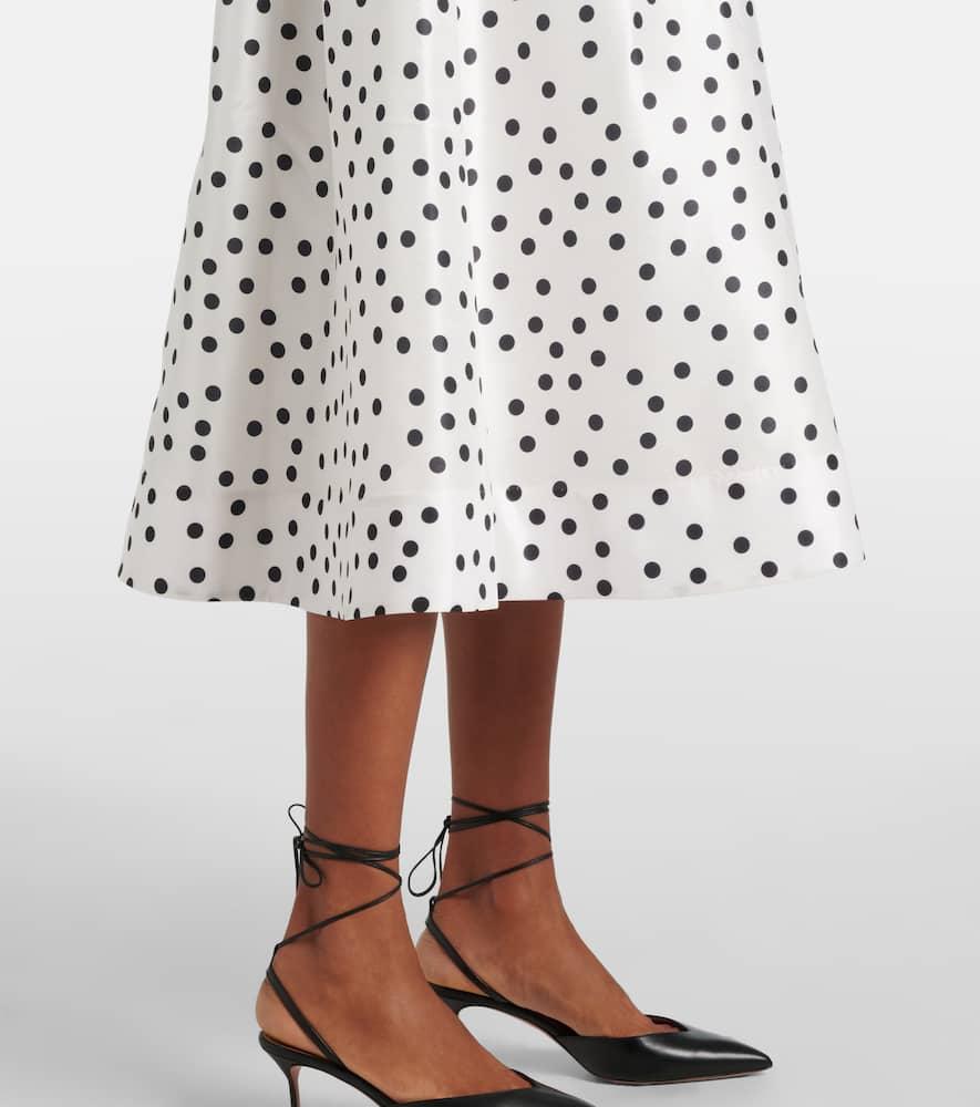 Delia polka-dot halterneck taffeta midi dress