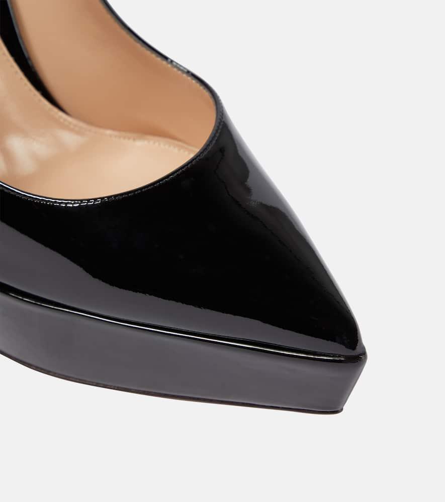 Patent leather platform pumps