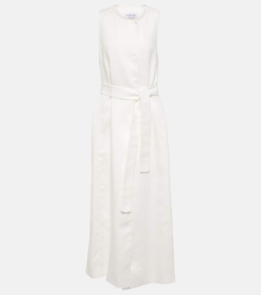 Aureo linen twill midi wrap dress