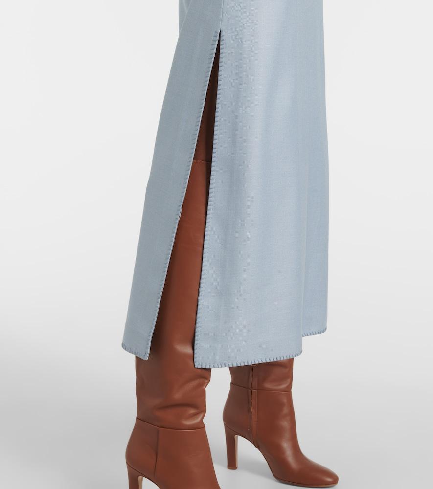 Defina silk and wool midi skirt