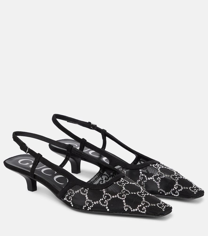 Gucci Demi embellished slingback pumps