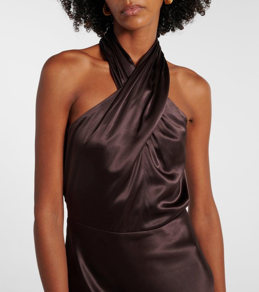 Alberta silk-blend satin maxi dress