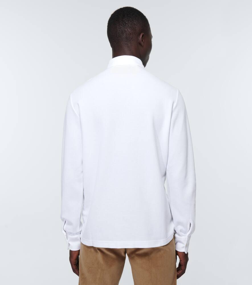 Cotton long-sleeved polo sweater