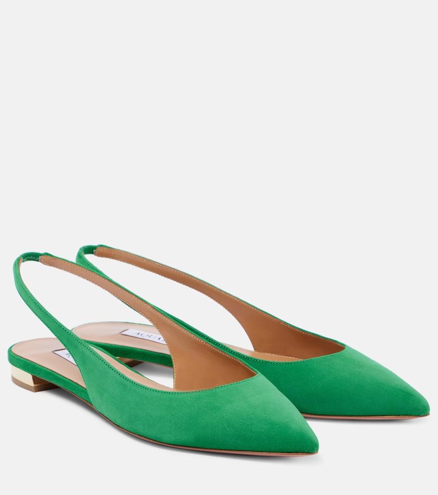 Purist suede slingback flats