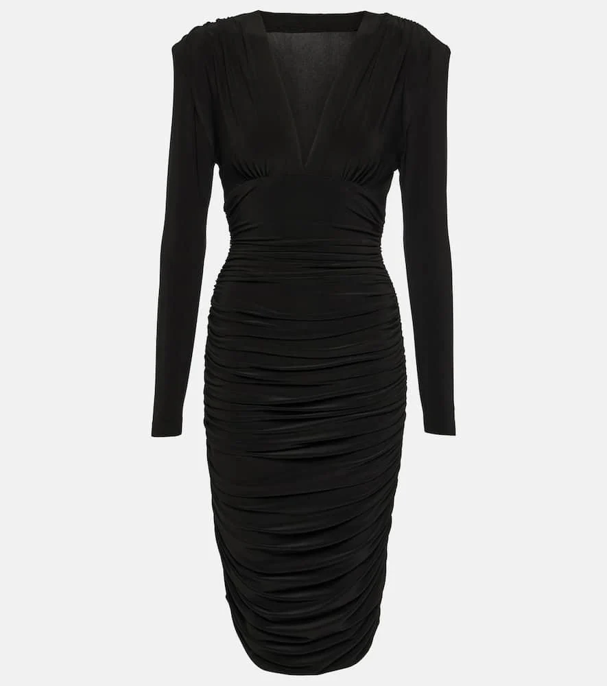 Ruched jersey midi dress