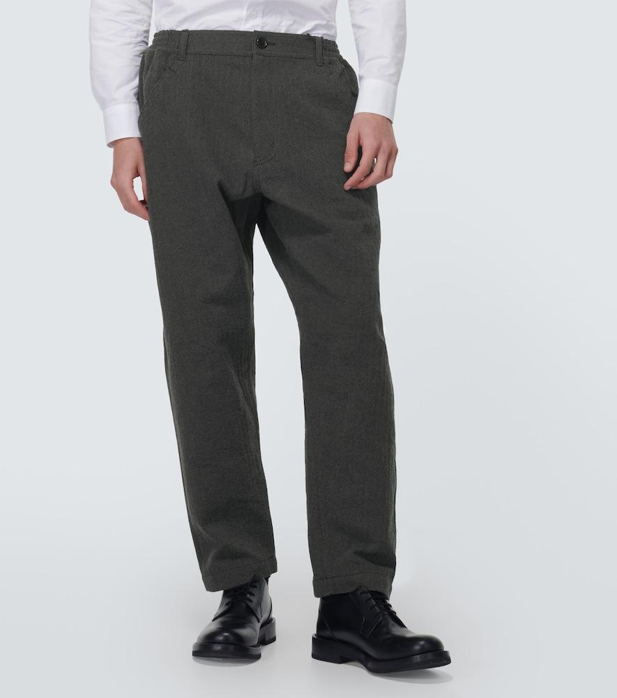 Herringbone straight pants 