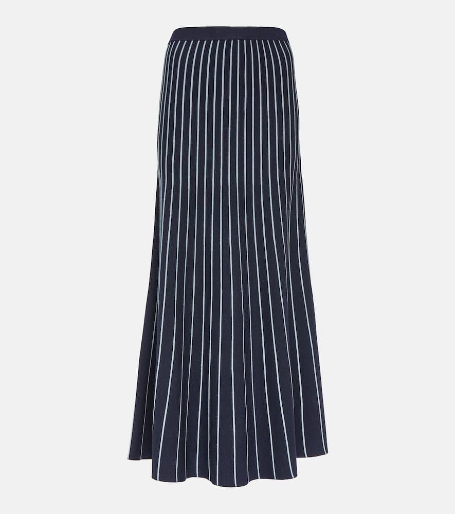 Phelan striped wool and silk maxi skirt