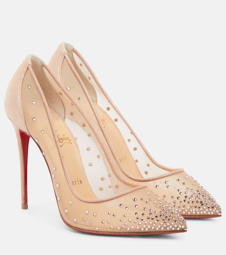 Follies Strass embellished mesh pumps