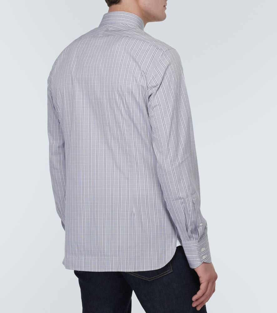 Checked cotton poplin shirt