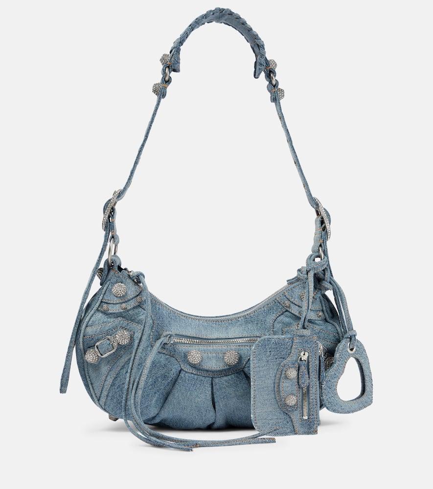 Le Cagole Small denim shoulder bag