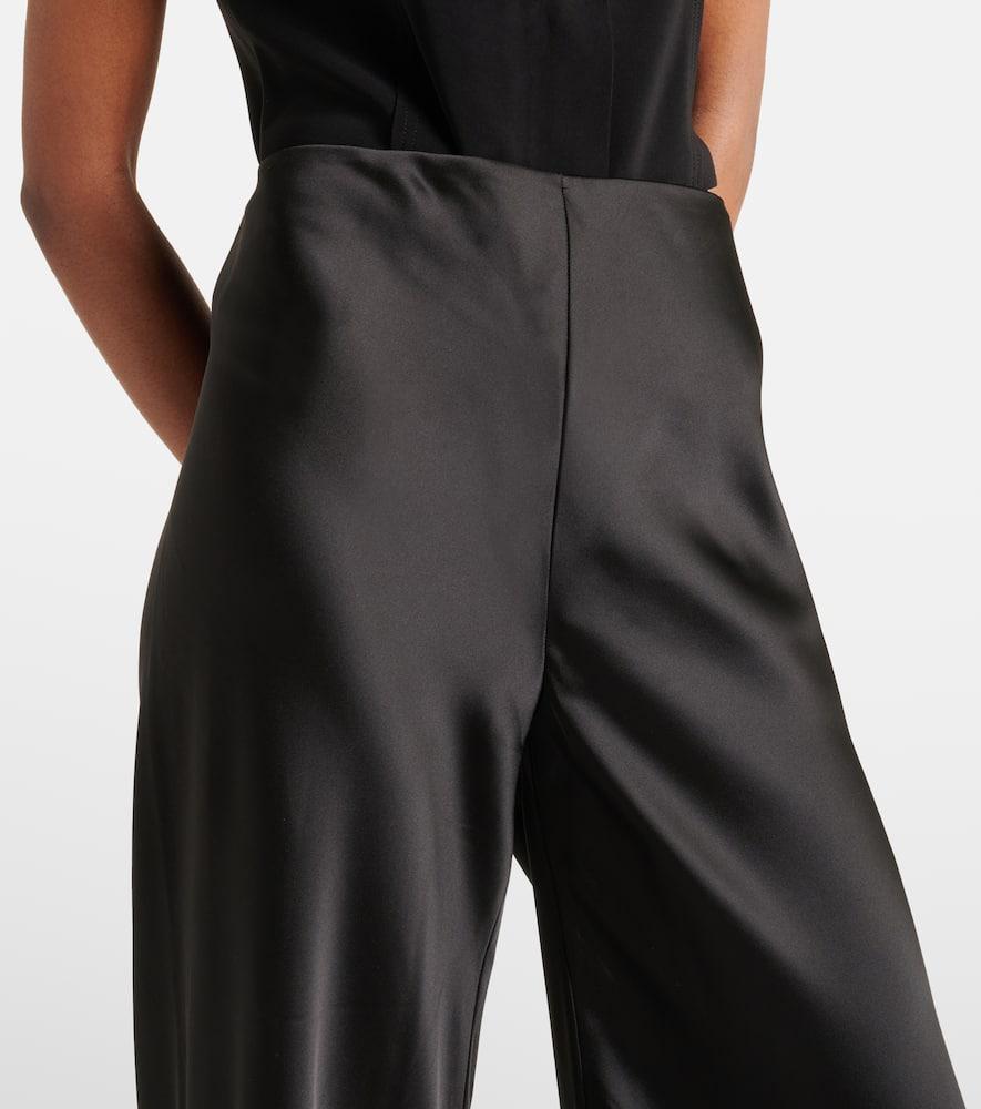 High-rise satin wide-leg pants