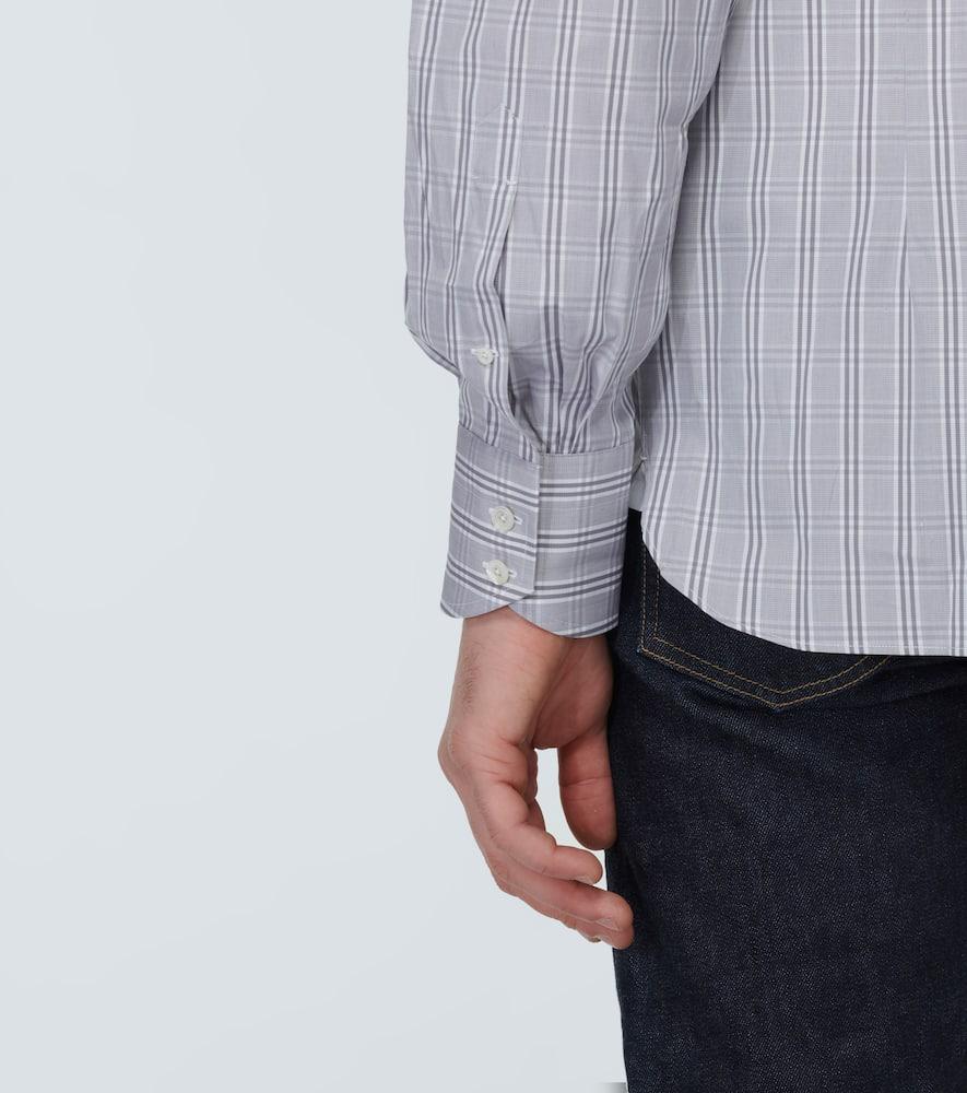 Checked cotton poplin shirt