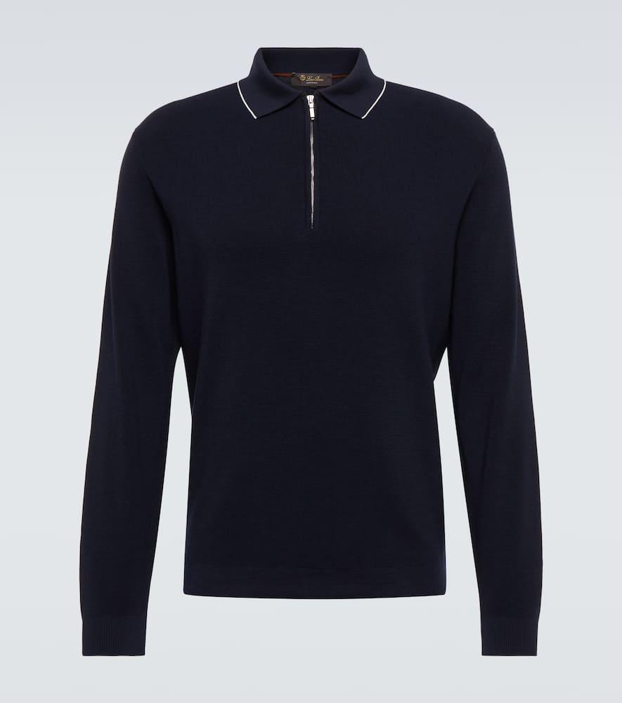 Wool and silk polo sweater