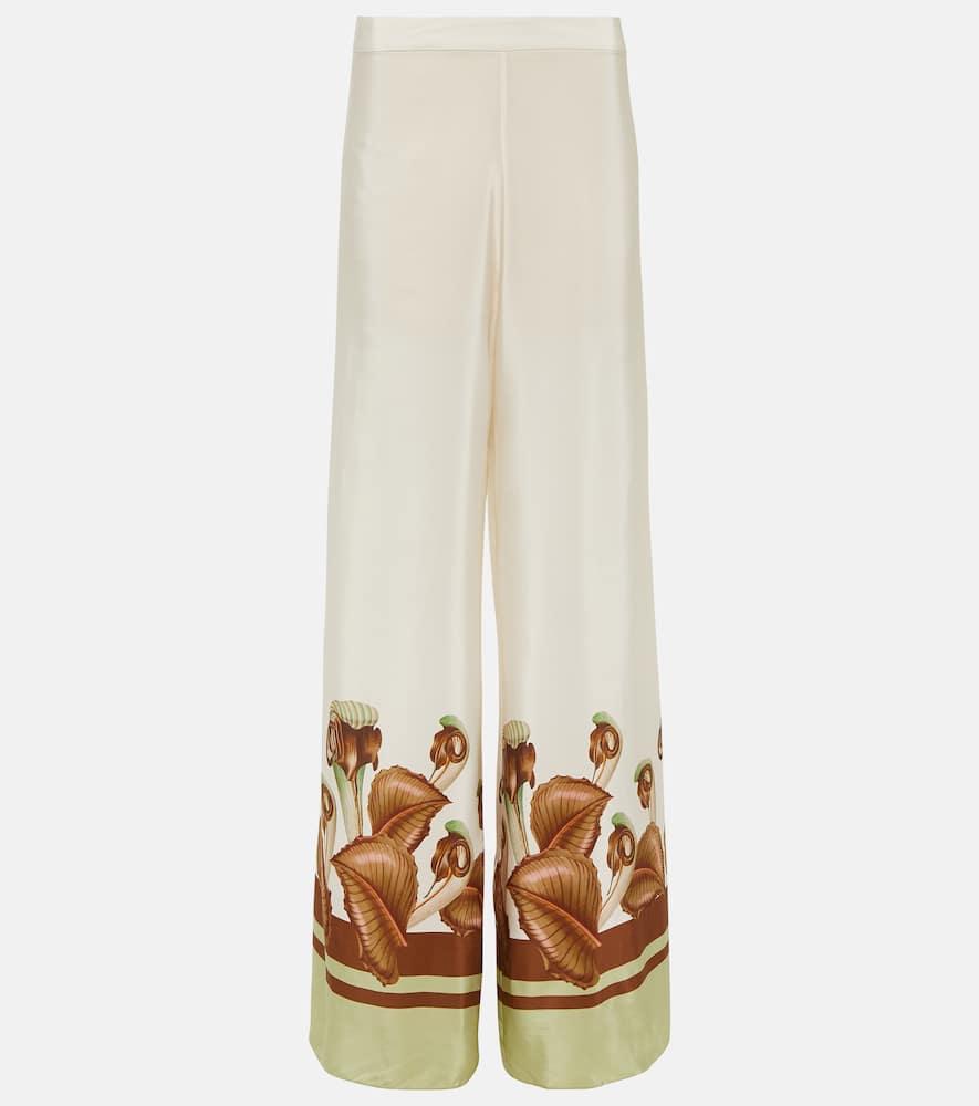 Arisaema high-rise silk wide-leg pants