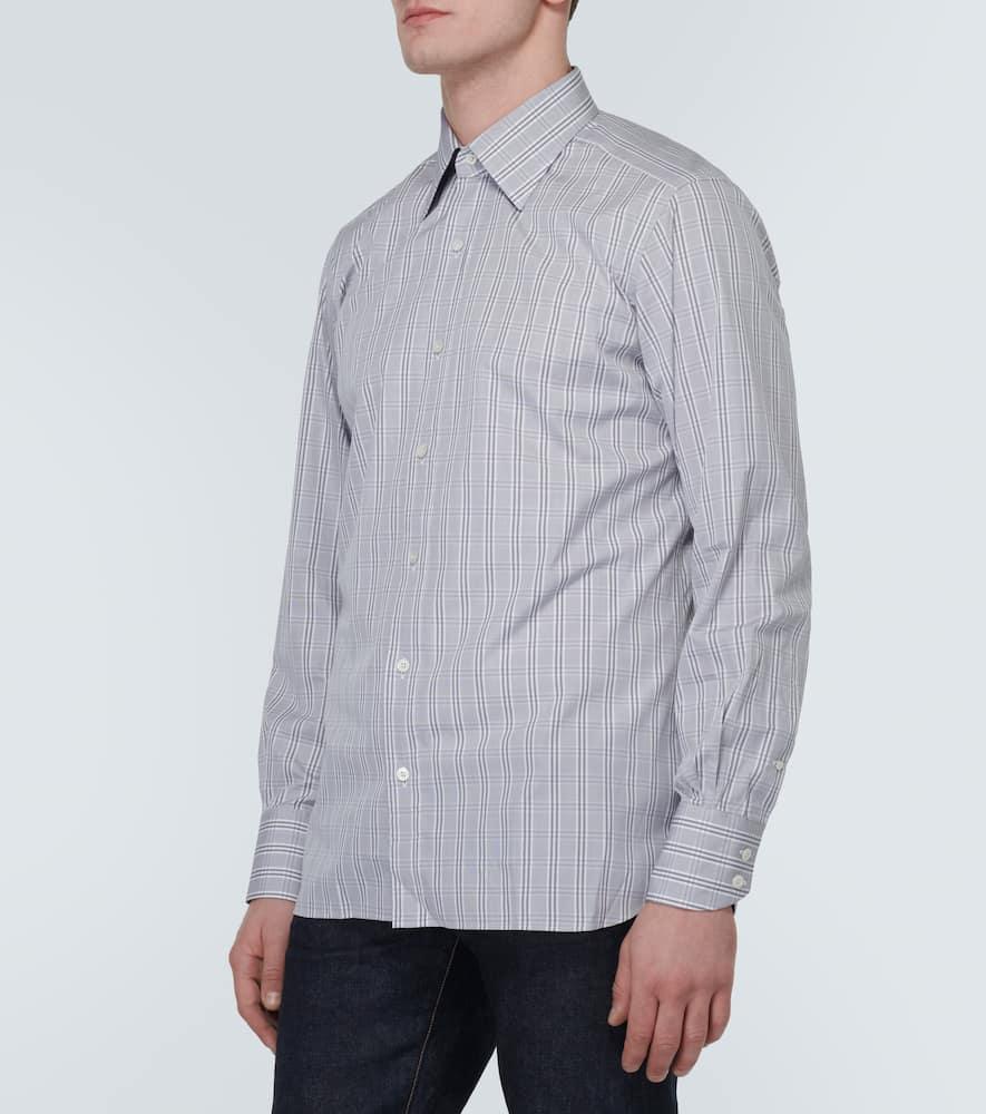 Checked cotton poplin shirt