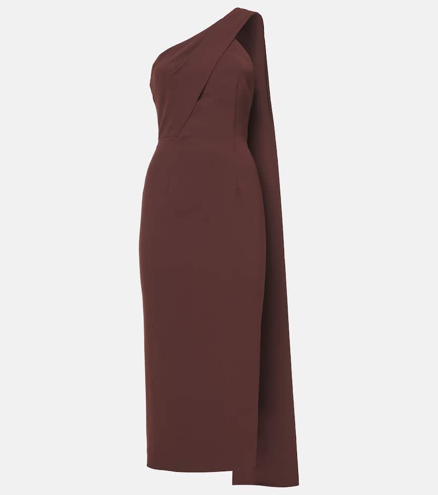 Asymmetric cady midi dress