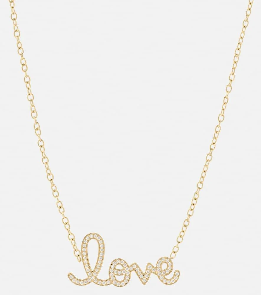 Love 14kt gold necklace with diamonds