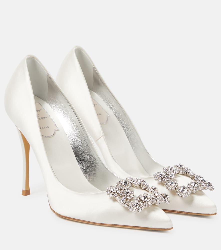 Flower Strass 100 satin pumps