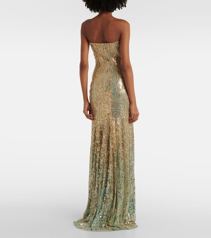 Sarai sequined strapless gown