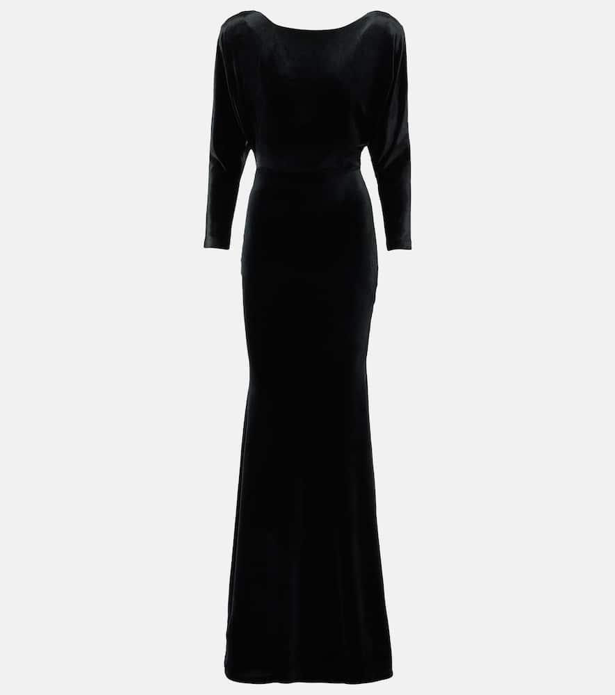 Open-back velvet gown