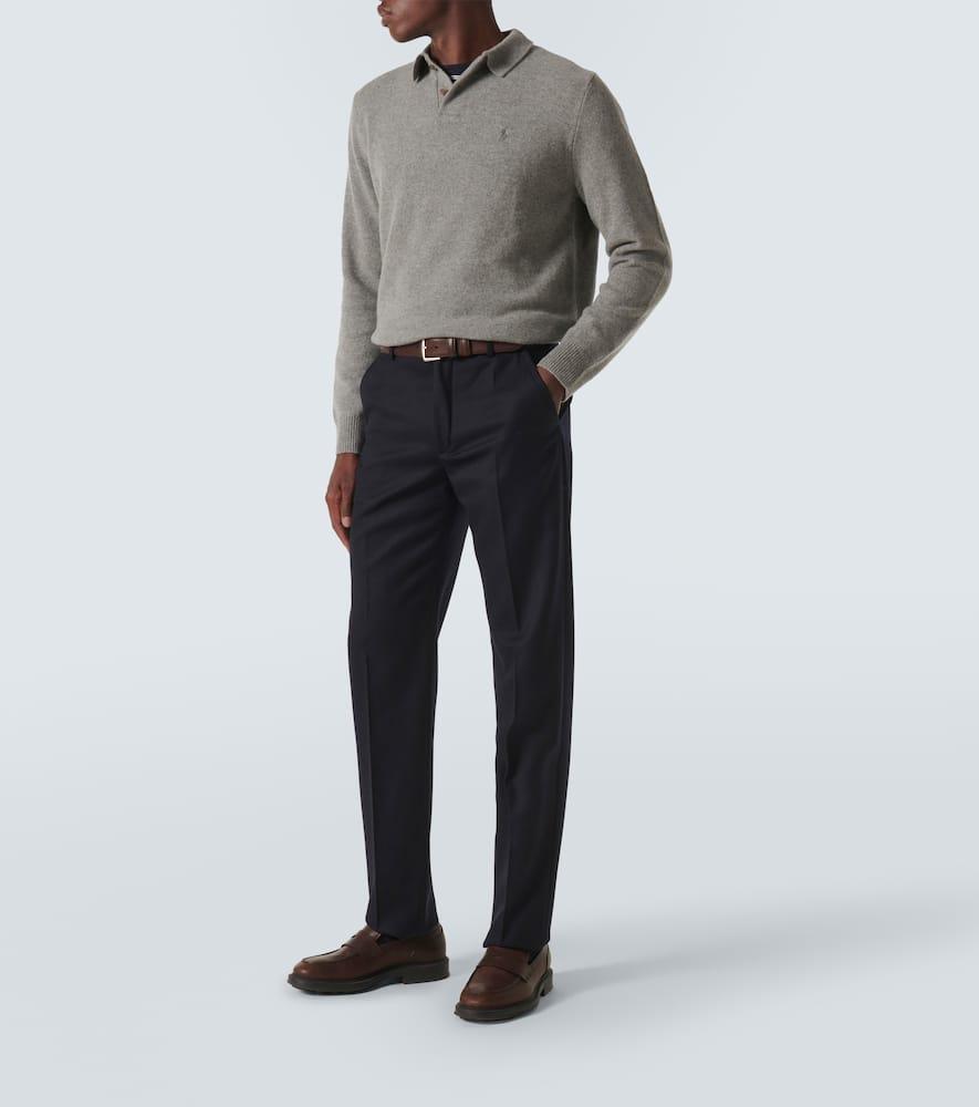 Wool and cashmere polo sweater