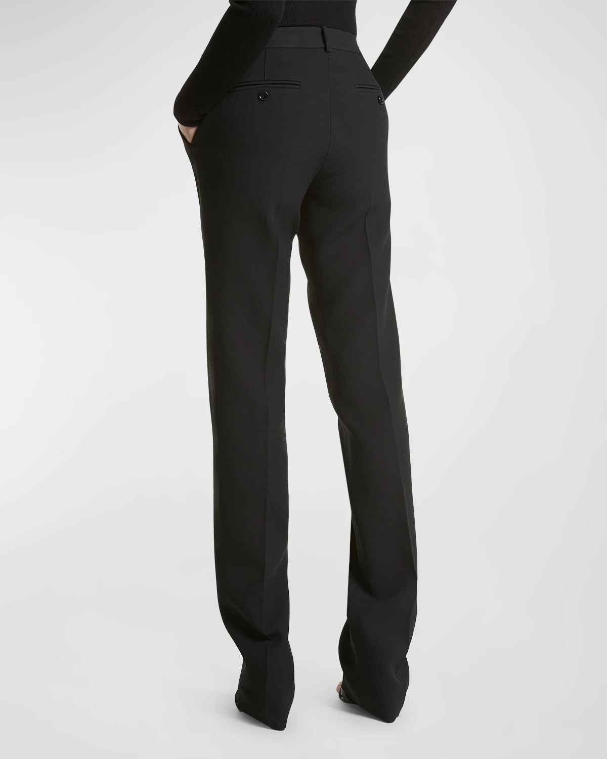 Carolyn Mid-Rise Straight-Leg Trousers