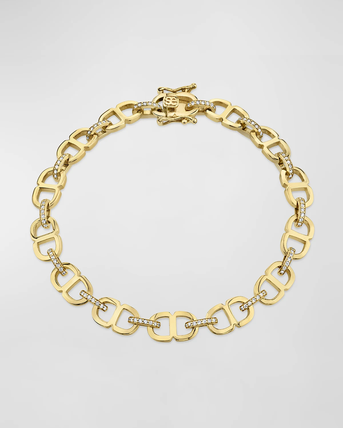 14k Diamond Small Love Chain-Link Bracelet