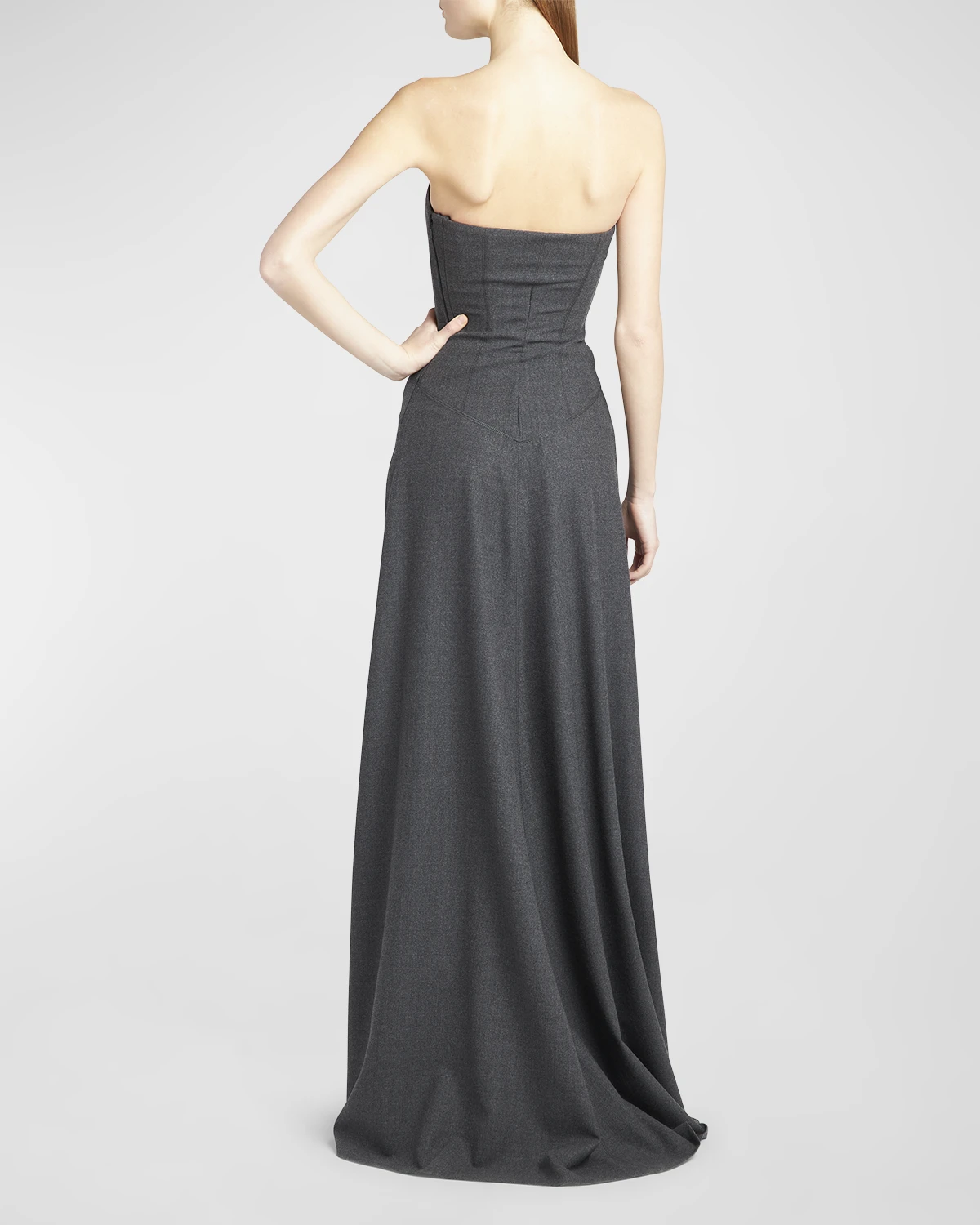 Strapless A-Line Flannel Gown